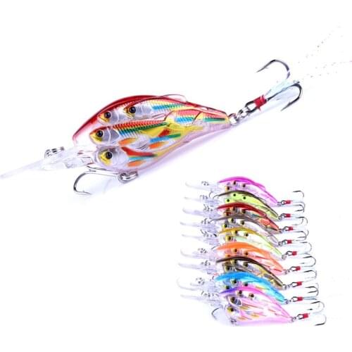 1pcs GROUP fishes hard bait fishing lure 7.5cm 9g crankbait floating artificial ABS 6# hook fishing tackle Good Treble Hooks