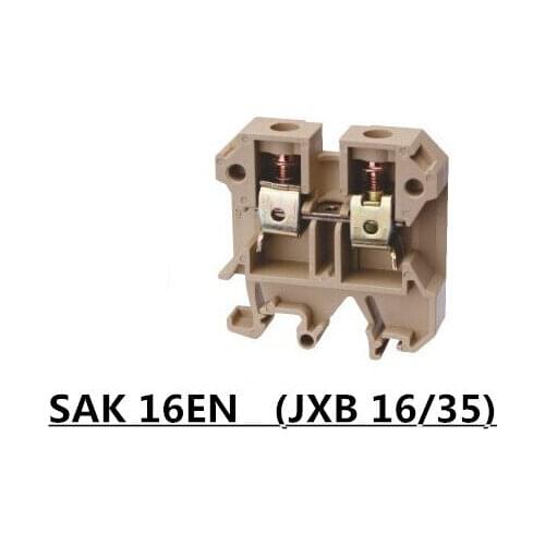 20 pcs/lot SAK 16EN Universal combined terminal blocks suit G and T type Din rail JXB 16/35, Grey color