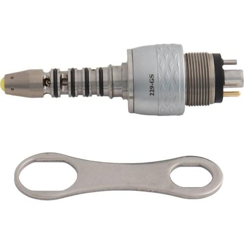 6Holes Dental Coupler Quick Connector Fit Dental LED Fibre Optical Dental High Speed Handpiece Air Turbine CX229-GS