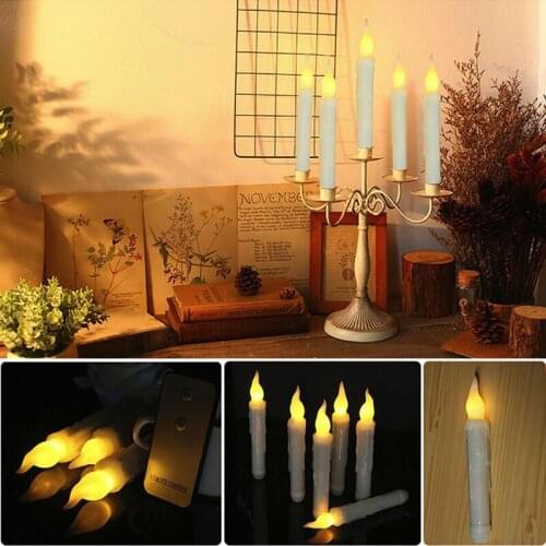 6pcs Warm White Battery Operated LED Candle Light Wireless Remote Control Tree Birthday Christmas Wedding Decor(without battery)