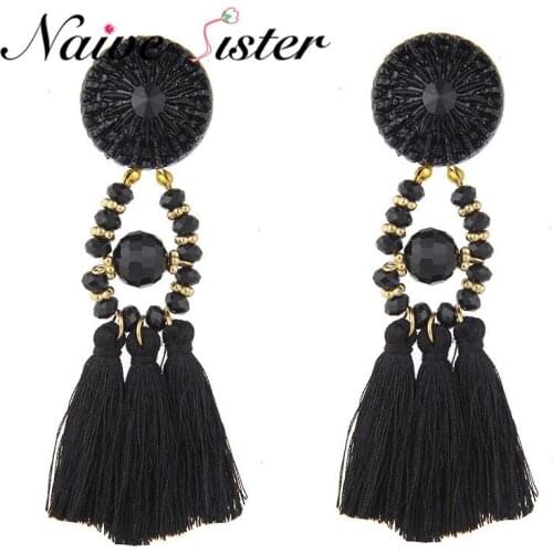 8 Colors Beaded Tassel Earrings For Women Bohemian Long Big Dangle Drop Earring Vintage Pendientes Flecos Boho Earings Jewelry