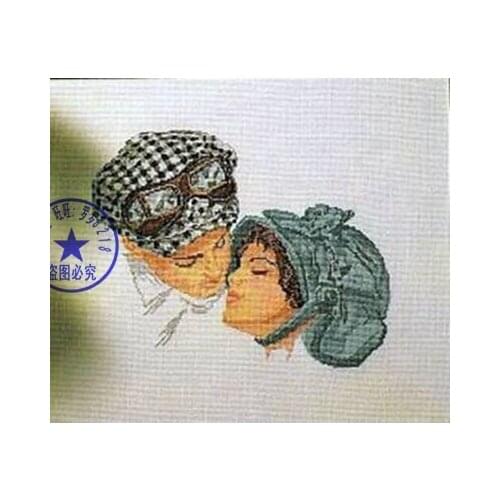Free delivery Top Quality popular counted cross stitch kit classic kiss kissing, wonderful kiss, two head