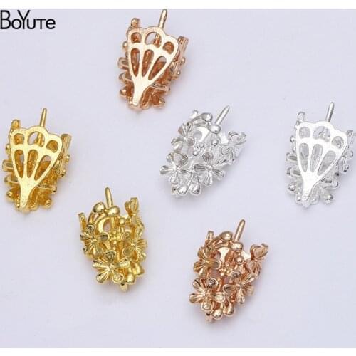 BoYuTe (50 Pieces/Lot) 12*20MM Metal Alloy Flower Materials Factory Direct Sale DIY Handmade Jewelry Accessories Parts