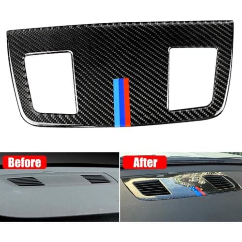 Carbon Fiber Dashboard Air Outlet Vent Frame Cover For BMW 3 Series E90 / E91