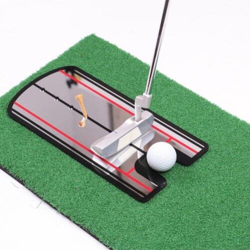 Golf Putting Alignment Mirror With Putting Cup Combo Portable Swing Training Aids Practice Putting Trainer Golf Accessories