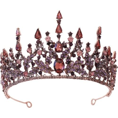 Elegent Vintage Baroque Gold Silver Color Crowns Queen Kings Diadems Wedding Women Hair Jewelry Crystal Rhinestone Accessories