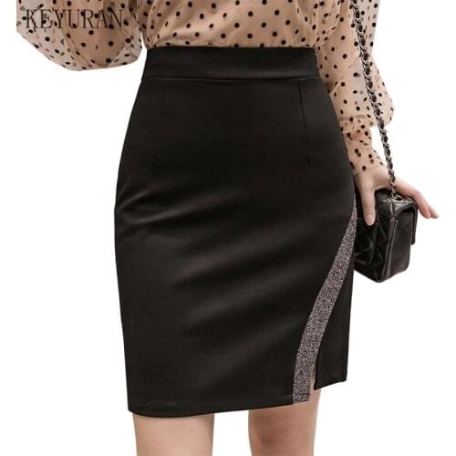 Faldas Mujer Moda 2021 Plus Size 5XL Summer Black Skirt Women High Waist Office Sexy Korean Slim Womens Mini Skirt Jupe Femme