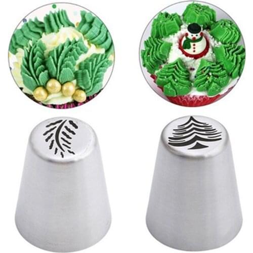 New Cake Christmas Nozzles Set Santa Claus Christmas Tree Snow Mold Icing Piping Tips Russian Nozzle Pastry Cake baking pastry d