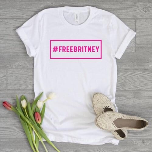 #freebritney Woman Tshirts 90s Fans Women Harajuku Black Top Free Britney Graphic Tees Feminism Quotes Freedom Clothes Dropship