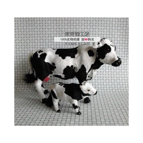 Simulation cute cattle model polyethylene&furs cattle model home decoration props ,model gift d720