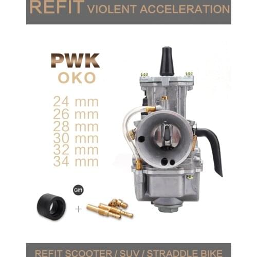 WSJ 2T 4T general Oko motorcycle PWK carburetor 24 26 28 30 32 34mm with power injector, used for racing engine and off-road veh