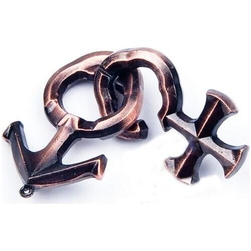 Classic Metal Brain teaser Puzzle Game Toys Bronze Color
