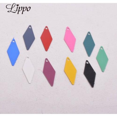 100pcs AC10969 7*18mm Square charms Rhombus Earring Pendant Findings For Woman Bijoux Geometric