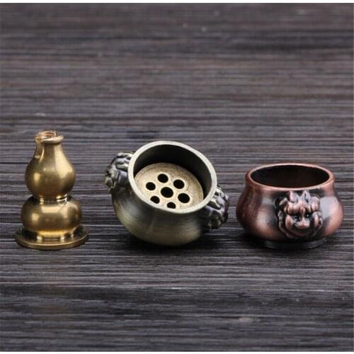 Copper Incense Burners Mini Incense Base Plug Incense Stick Holder Classical Pattern Home Decors Gadgets