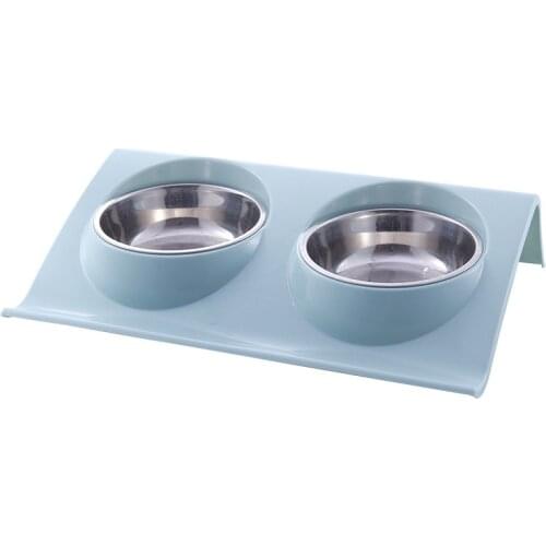 Stainless steel pet bowl Silicone Bone Pet Bowl with No Spill Non-Skid Pet Puppy Cat Food New
