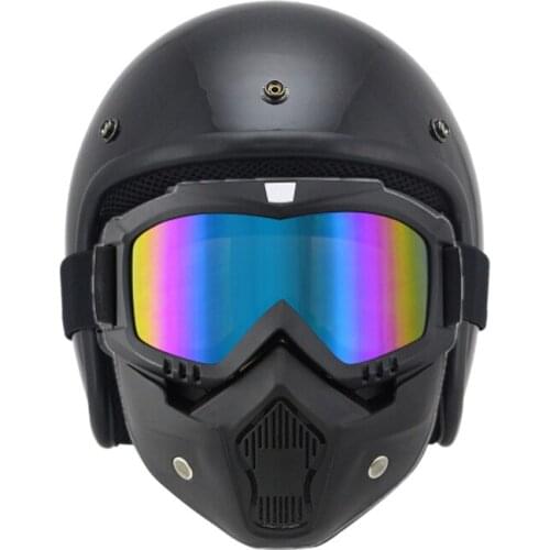 Motorcycle 3/4 Helmets With Skull Cool Goggles Scooter MTB ATV Dirt Bike Personalized Vintage For Universal Motorcycle Helmet