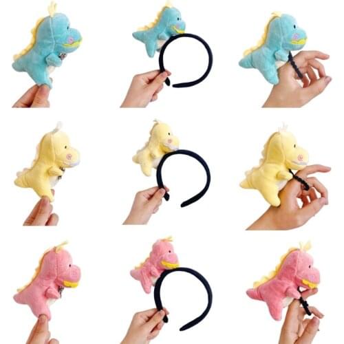 Fluffy Dinosaur Brooch Stuffed Animal Hair Tie Soft Plush Headband Fashion Gifts Clothing Stereoscopic Accessories