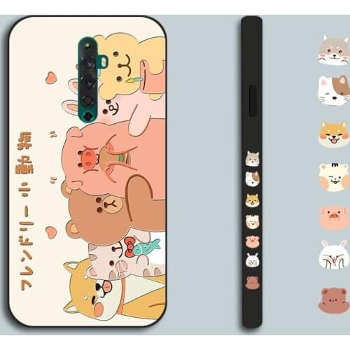 Lovely Animal Back Case For OPPO Reno Ace 2 Z Pro Soft Silicone Matte Back Cover For Reno 4 SE 3 5 Pro Plus 10X ZOOM