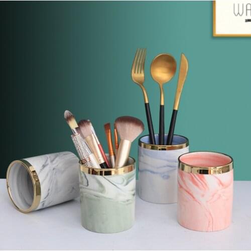 Pencil Cup Desktop Container Storage Cosmetic Makeup Brush Holder Flower Pot Cosmetic Brush Holder Lipstick Container