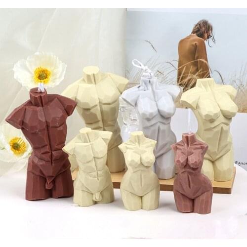 New 3D Diamond Body Design Candle Mold Table Decoration Perfume Candle Silicone Mold Handmade Soap Plaster Mould Human Mold