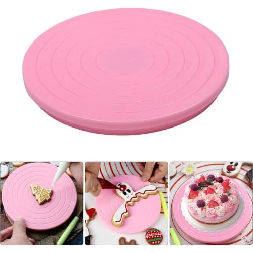 DIY Cake Turntable Baking Tools Plastic Round Cake Rotary Plate Cake Decorating Tools Kitchen Table Rotating Cake Stand