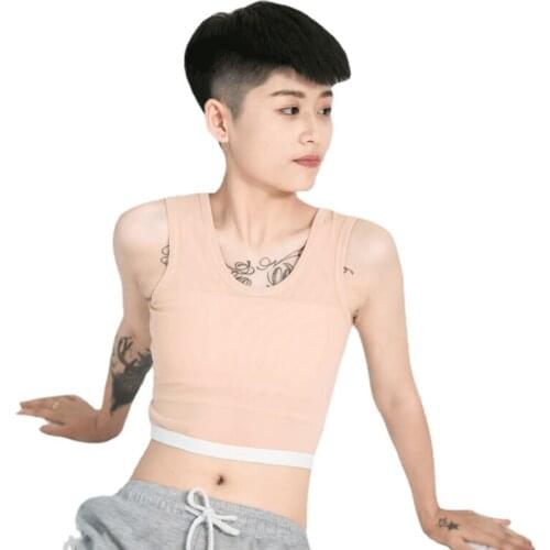 Tomboy Pullover Chest Breast Binder Flatten Shaperwear Corset Tank Tops Vest FTM Lesbian Trans Mesh Underwear Women Plus Size
