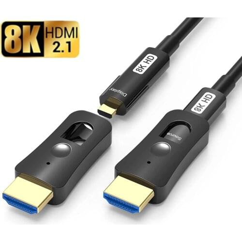 Threaded fiber optic cable HDMI-compatible 2.0 4K A to D type Single Head Pullable for HDTV projector Set-Top Box