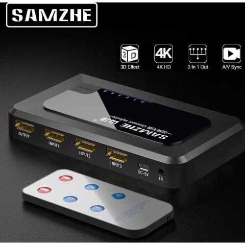 SAMZHE 4K HDMI Splitter 3/4/5 Ports HDMI Switcher 1080P HDMI Adapter Cable for XBOX 360 PS3 PS4 Android HDTV Projectors