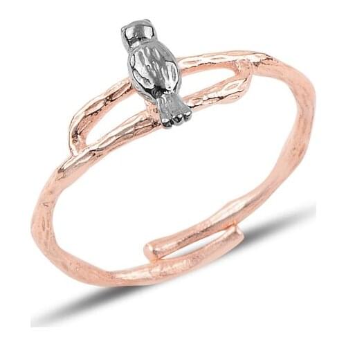 Silverlina Silver Bird & Branch Pattern Ring