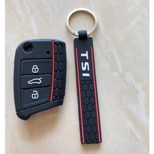 Key Cover Case Skin Shell Fob Silicon Funda Llave for Gol Polo GOLF 7 MK7 Passat Bora TSI Remote Flip Key Ring Chain