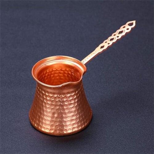 Turkish Coffee Pot Copper-plated Hammer Point Turkish Coffee Cup Milk Pot Bucket Appliance French Pressure Pot Flame Goblet