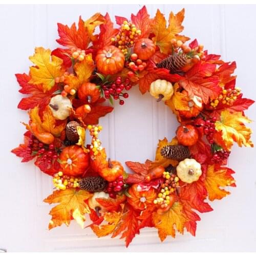 Pumpkin wreath Maple Leaf Thanksgiving wreath Autumn wreath Halloween Christmas wedding home decor outdoor decor