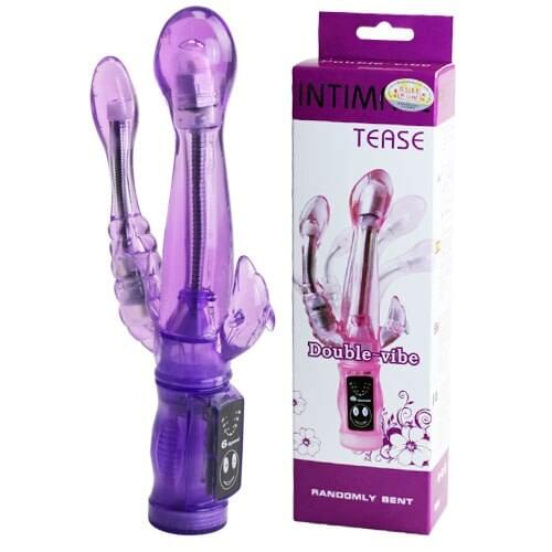 6 speeds rabbit vibrator,g-spot clitoral stimulator,AV stick anal sex toy,Adult Sex products pink purple by DHL