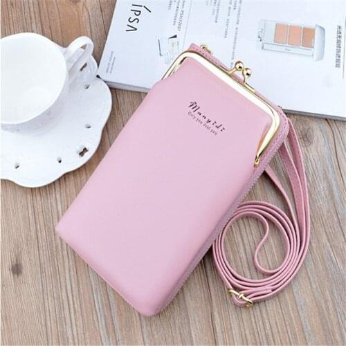 Womens Small Shoulder Bag New Mobile Phone Bag Messenger Bag Fashion Multi-Card Position Soft Leather Women Wallet Coin Purse