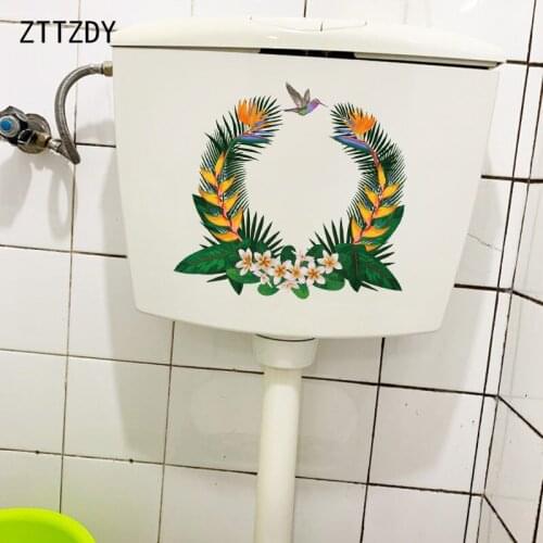 ZTTZDY 25×23.5CM Cartoon Plant Flower Toilet Decor WC Accessories Creative Home Room Wall Sticker T2-1311