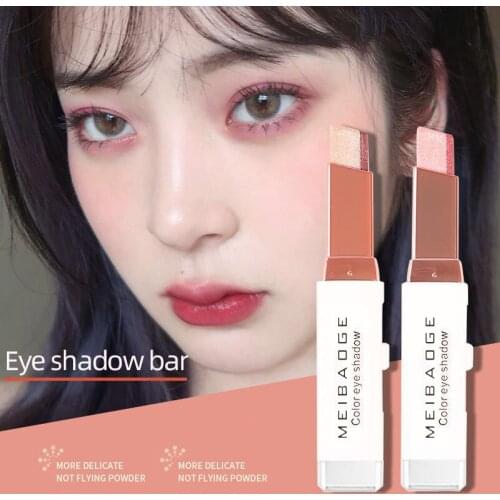1pcs Eyeshadow Stick Longlasting Stereo Shimmer Double Color Eye Shadow Cream Pen Eye Waterproof Makeup Cosmetics Tool TSLM1