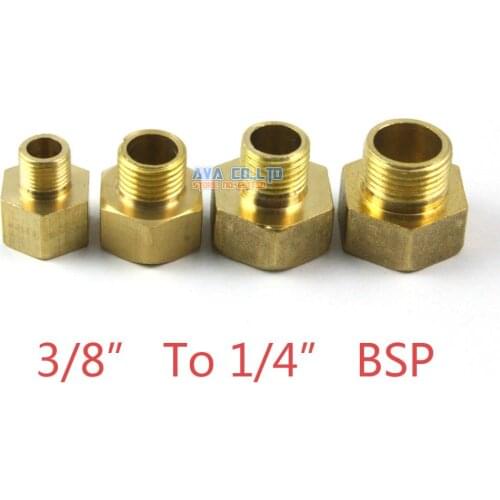 10 Pieces Brass 3/8" Female To 1/4" Male BSP Reducing Pipe Fitting Adapter Fuel Air Gas Water Hose Connector Coupler