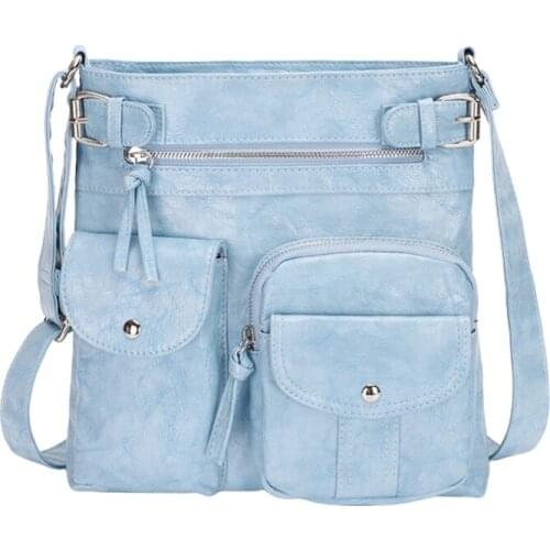 2021 Brand New Women Large Crossbody Bag Casual PU Leather Messenger Bag with Tassels Female Multiple Pockets Purse