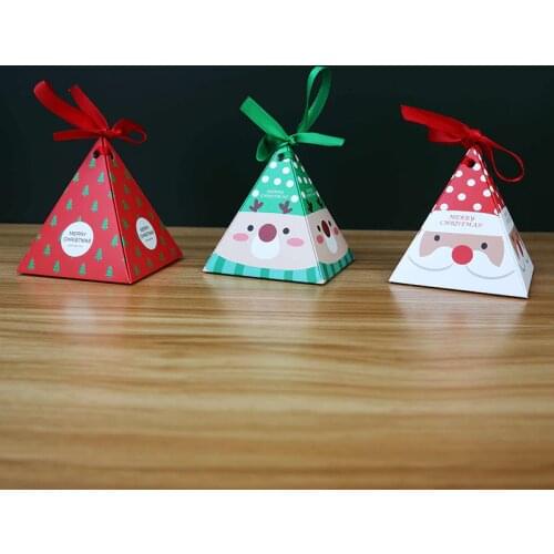 5pcs Kraft Paper Merry Christmas Gift Packing Boxes Candy Bags for Kids Wedding Favors Packaging Box Xmas Navidad Noel Navidad
