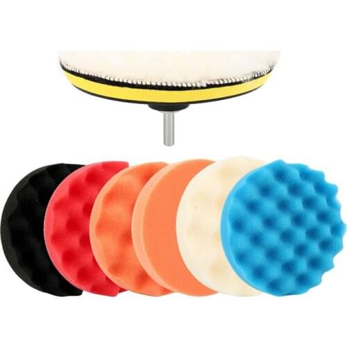 9 Pcs/Set 6 Inch Car Polishing Pad Set Buffing Sponge Polish Auto Sponge Waxing Pads Drill Set Kit For Car Polisher Wheel Wax
