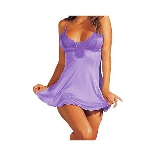 Free Shipping Sexy Lingerie Night wear Satin Dress Sleep Dress One Size KD106