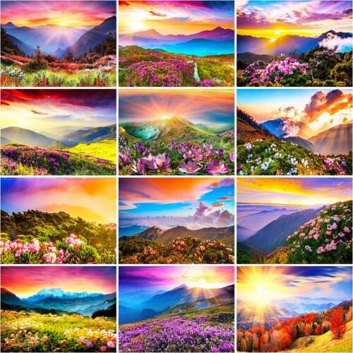 DIY 5D Diamond Painting Natural Scenery Mountain Square/Full Circle Rhinestone Kit Cross Embroidery Mosaic Home Decoration