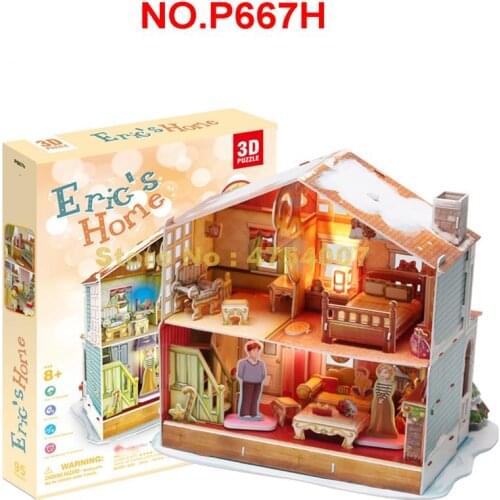 Erics home girl with led 3d paper puzzle Toy