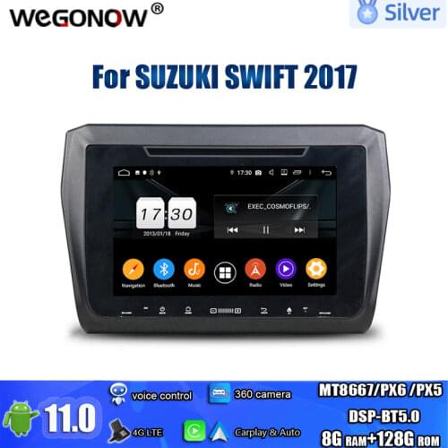DSP Android 10.0 Octa 8 Core 4GB RAM +64GB Car DVD Player GPS navi Map car RDS Radio wifi Bluetooth 5.0 For SUZUKI SWIFT 2017