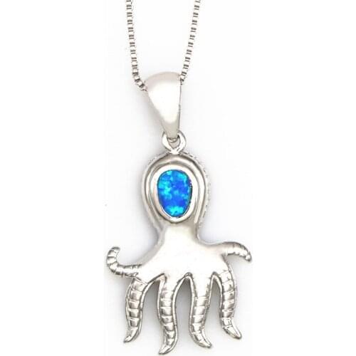 JPN0113 Womens Pendants Blue Opal Octopus Pendants,used for womens home gifts