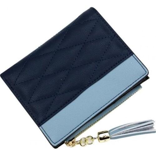 Genuine Leather Women Small Wallet Fashion Tassel Plaid Women Leather Purse Brand Mini Wallet Female Ladies Leather Coin Purse