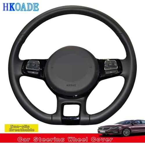 DIY Black Soft Artificial Leather Anti-slip Hand-stitched Car Steering Wheel Covers For Volkswagen VW Beetle 2012-2016 Up 2013-2