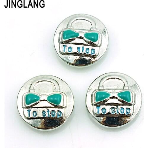 DIY Best Selling High Quality Fashion Interchangeable Silver Lock Logo Snap Button With Bracelet/Necklace Accessories