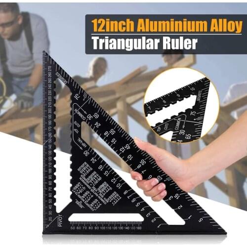 Angle Ruler Metric Aluminum Alloy Triangular Measuring Ruler Woodwork Speed Square Triangle Angle Protractor