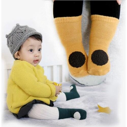 Cartoon Girls terry Socks warm Children Socks For baby boy dot print Kid Socks winter